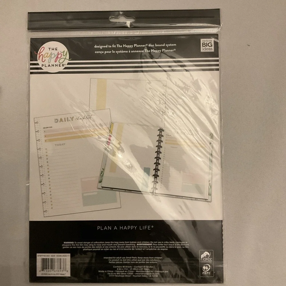 The Happy Planner Everyday Daily Checklist Refill Pages 40 Sheets
